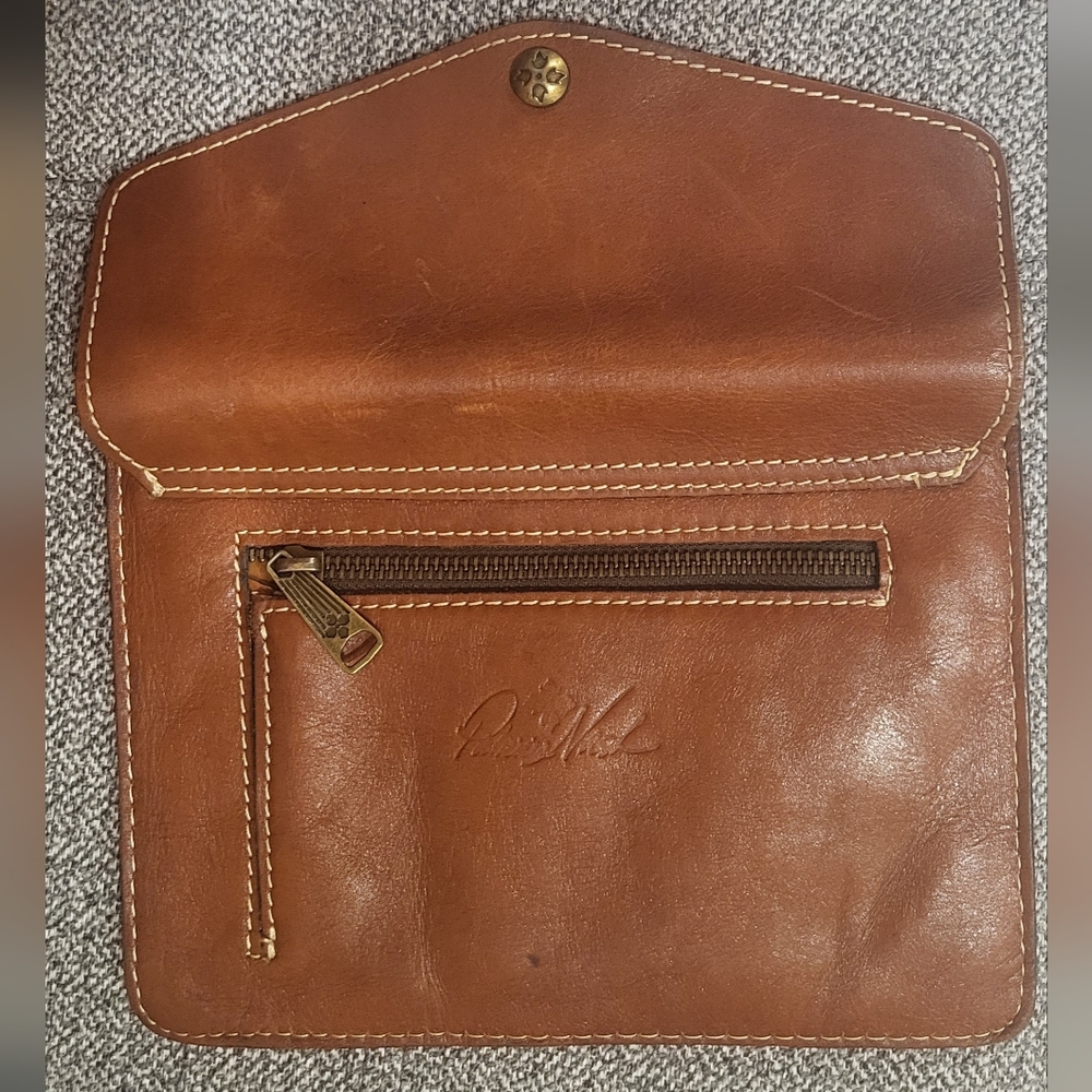 NWOT | Patricia Nash Leather Unisex Envelope Clutch - Brown - Picture 2 of 5
